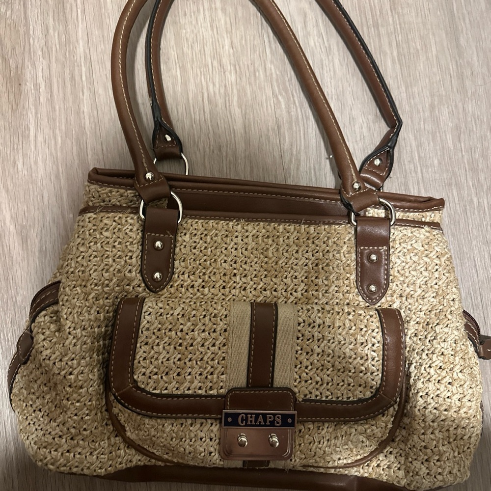 Chaps Tan and Brown Satchel